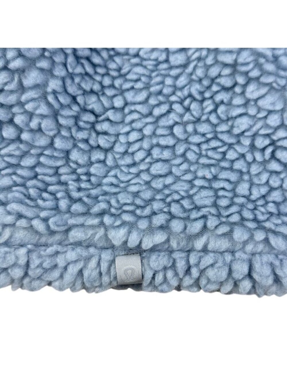 Lululemon Wool Blend Sherpa Fleece Whenever Boxy Crew Pullover Blue Chambray - Picture 7 of 9